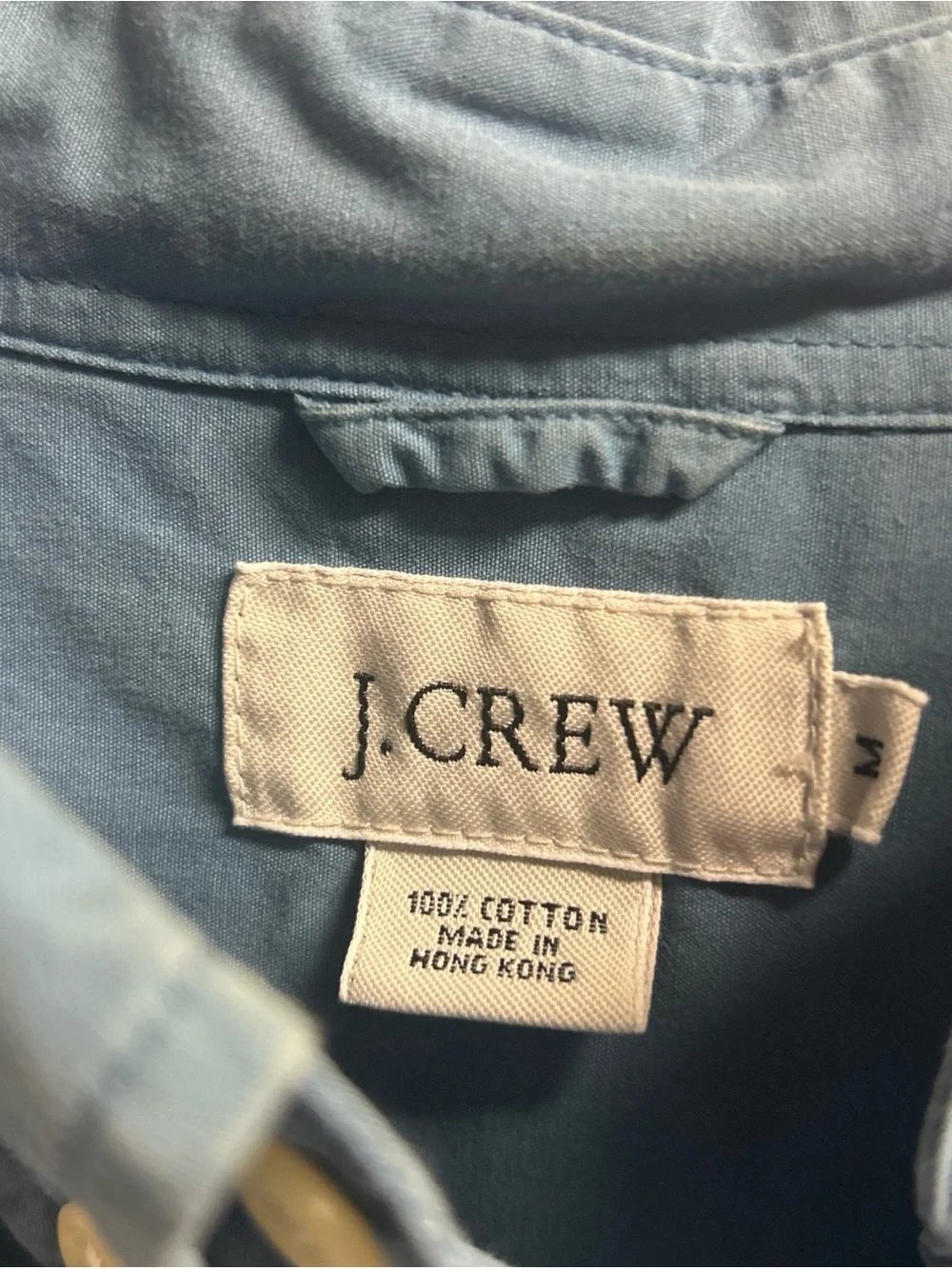 J.Crew Shirt Mens Size Medium Blue Button Cotton Short Sleeve Vintage